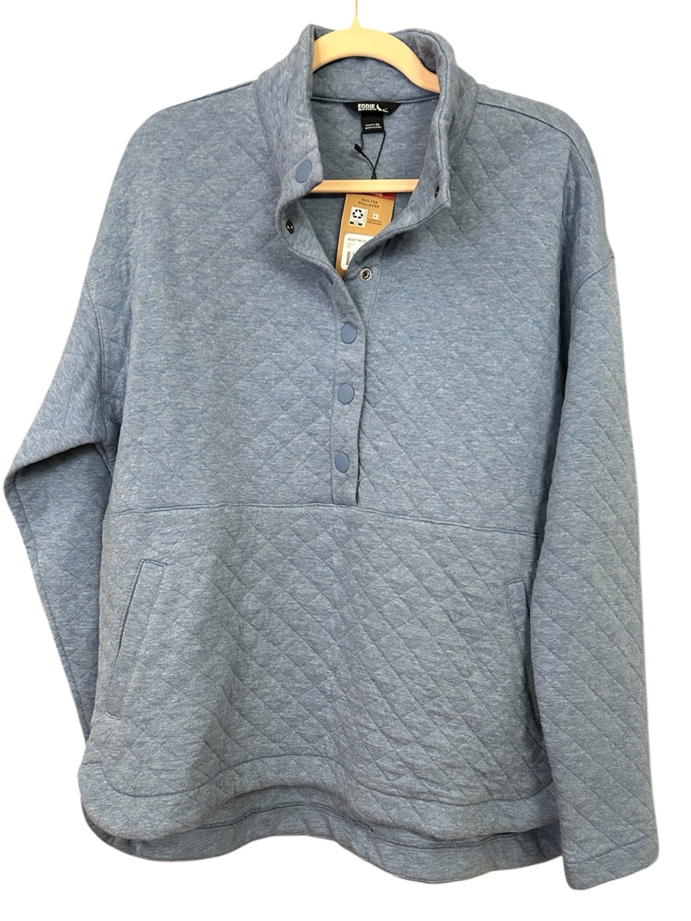 New Eddie Bauer Snap Front Blue Top, XL
